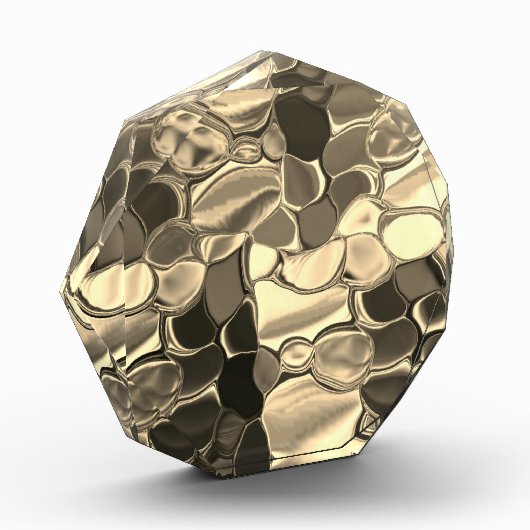 ブロンズ色、澄ん金ゴールド、光沢の丸い形状 フォトブロック (左)