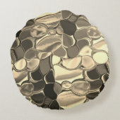 ブロンズ色、澄ん金ゴールド、光沢の丸い形状 ラウンドクッション (裏面)