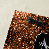 ブロンズ茶色の銅フェイクグリッターはモノグラムを輝かす ビーチタオル (インサイチュ)