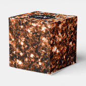 ブロンズ茶色の銅フェイクグリッターはモノグラムを輝かす フェイバーボックス (裏面サイド)