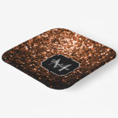 ブロンズ茶色の銅フェイクグリッターはモノグラムを輝かす ペーパープレート (傾斜あり)