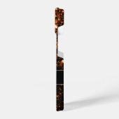 ブロンズ茶色の銅フェイクグリッタースパークルズモノグラム iPhoneケース (左側面)