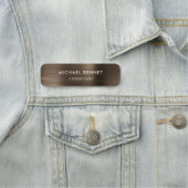 ブロンズ茶色メタリックプロフェッショナル事業 名札 (インサイチュ)