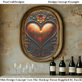 ブロンズ華美ハートパネル/タイルEJ6デコページ 薄葉紙