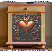 ブロンズ華美ハートパネル/タイルEJ6デコページ 薄葉紙