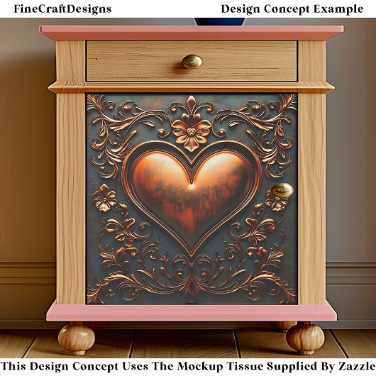 ブロンズ華美ハートパネル/タイルEJ6デコページ 薄葉紙