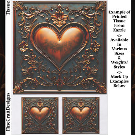 ブロンズ華美ハートパネル/タイルEJ6デコページ 薄葉紙