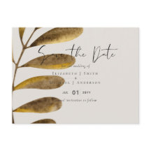 ブロンズ葉製の結婚式の日付を保存