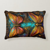 ブロンズ蝶オンアクアブルー アクセントクッション (正面)