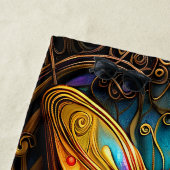 ブロンズ蝶オンアクアブルー ビーチタオル (インサイチュ)