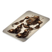 ブロンズ製スチームパンクロボット彫刻 マグネット (左側)