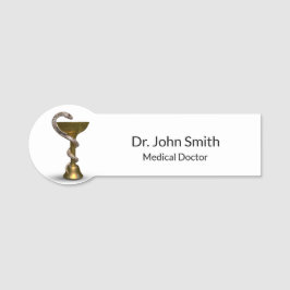 ブロンズ製医療用鉢衛生方蛇白銅製カドゥセウス 名札