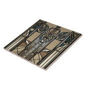 ブロンズ調とブルーアールデコ幾何学模様 タイル (側面)