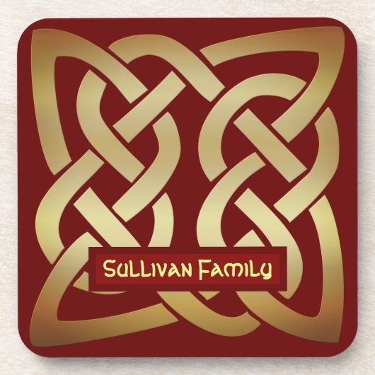 ブロンズ調ケルト結び目模様 コースター (正面)