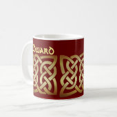 ブロンズ調ケルト結び目模様 コーヒーマグカップ (正面左)