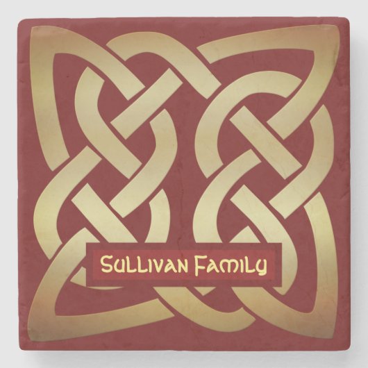 ブロンズ調ケルト結び目模様 ストーンコースター (正面)