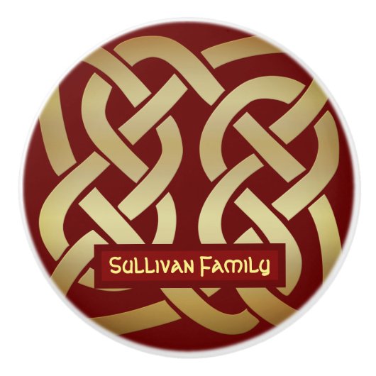 ブロンズ調ケルト結び目模様 セラミックノブ (正面)