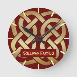 ブロンズ調ケルト結び目模様 ラウンド壁時計