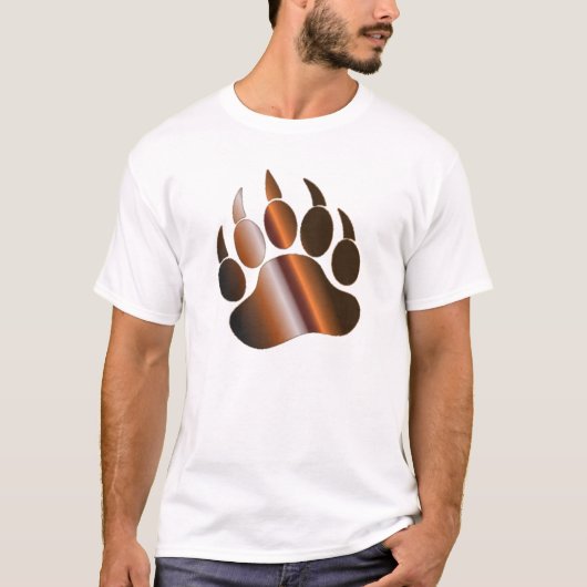 ブロンズ調ブラウンスチールベアパウ Tシャツ (正面)