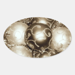 'ブロンズ輝き'ステッカー 楕円形シール