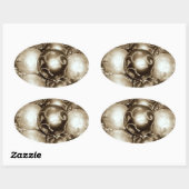 'ブロンズ輝き'ステッカー 楕円形シール (シート)