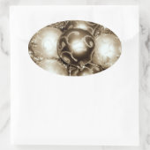 'ブロンズ輝き'ステッカー 楕円形シール (バッグ)