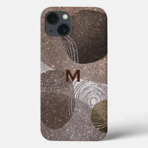 ブロンズ輝き抽象芸術 モノグラムの iPhone 13ケース