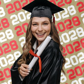 ブロンズ金ゴールドと赤の卒業背景 タペストリー