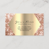 ブロンズ金ゴールドグリッターメイクアップアーティストラッシュ 名刺 (裏面)