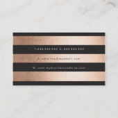 ブロンズ金ゴールドストライプ美容師アポイントメントカード 予約カード (裏面)