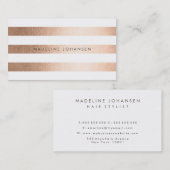 ブロンズ金ゴールドストライプ美容師名刺 名刺 (正面/裏面)