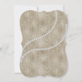 ブロンズ金ゴールドスパークルエレガントパールク結婚ラス 招待状 (裏面)