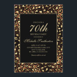 ブロンズ金ゴールドブラックレオパード70th誕生日パーティー 招待状<br><div class="desc">まエレガントたスタイリッシュ、ブロンズ、金ゴールド、ブラックヒョウ/チータープリント70歳の誕生日パーティーの女性への招待。文字はカスタマイズ可能なので、自分で作る。カスタマイ連絡ズでも、一致する製品を要求するための私たち。</div>