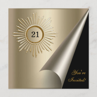 ブロンズ金ゴールドブラック21歳イベント 招待状