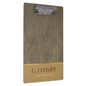 ブロンズ金ゴールドレザーブラウン名前をカスタムする エレガント クリップボード (右)