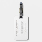 ブロンズ金ゴールド白ストライプ色レディース ラゲッジタグ (裏面縦)