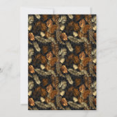 ブロンズ金ゴールド葉ブラックバースデーパーティー 招待状 (裏面)