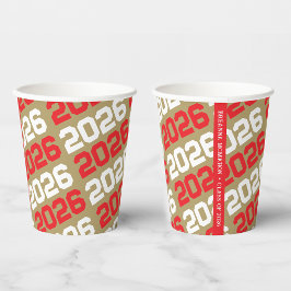 ブロンズ金ゴールド赤学年卒業 紙コップ