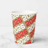 ブロンズ金ゴールド赤学年卒業 紙コップ (裏面)