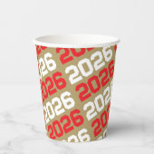 ブロンズ金ゴールド赤学年卒業 紙コップ (正面)