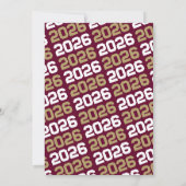 ブロンズ金ゴールド&バーガンディ卒業写真招待状 招待状 (裏面)