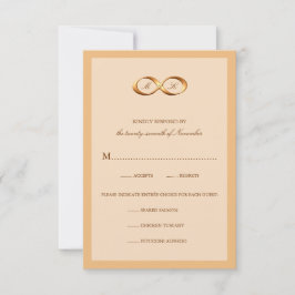 ブロンズ銅インフィニティハンドクラスプウェディングレsvp 出欠カード