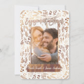 ブロンズ銅箔モダンエンゲージメントシャワーフォト 招待状 (正面)