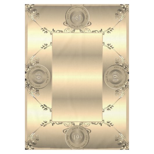 ブロンズ19・8周年記念結婚テーブルクロス テーブルクロス (正面)