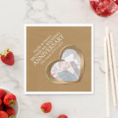 ブロンズ8周年記念ハート写真名ナプキン スタンダードランチョンナプキン (インサイチュ)