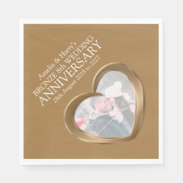 ブロンズ8周年記念ハート写真名ナプキン スタンダードランチョンナプキン