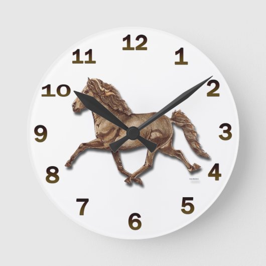 ブロンズ・アイスランド語 ラウンド壁時計 (正面)