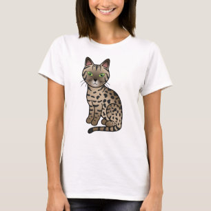 ブロンズ エジプシャンマウ かわいい カートゥーン 猫 イラスト Tシャツ