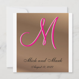 ブロンズ カッパー ペカン オーク カスタマイズ可能 ダーク 招待状