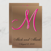 ブロンズ カッパー ペカン オーク カスタマイズ可能 ダーク 招待状 (正面/裏面)